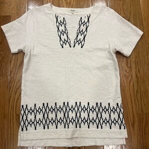 Madewell White Embroidered T-Shirt